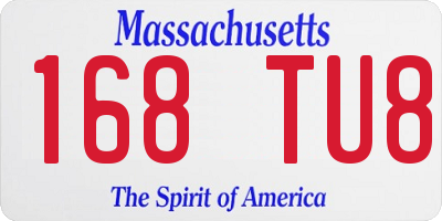 MA license plate 168TU8
