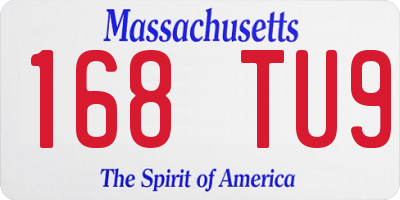 MA license plate 168TU9