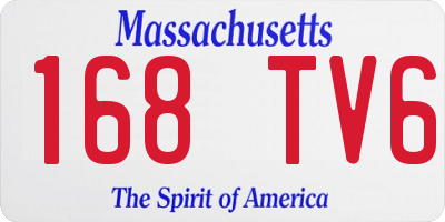 MA license plate 168TV6
