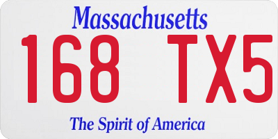 MA license plate 168TX5