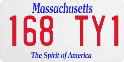 MA license plate 168TY1
