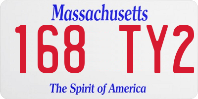 MA license plate 168TY2