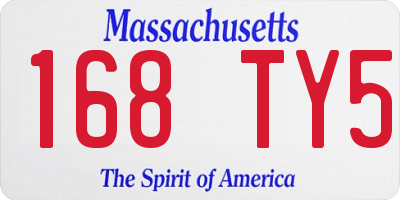 MA license plate 168TY5