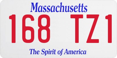 MA license plate 168TZ1