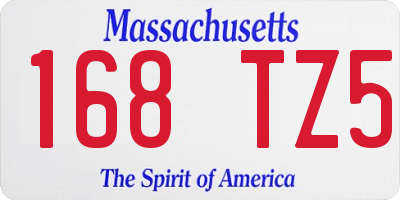 MA license plate 168TZ5