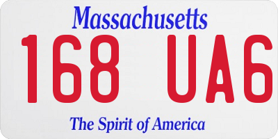 MA license plate 168UA6