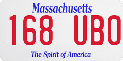MA license plate 168UB0