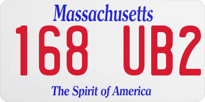 MA license plate 168UB2