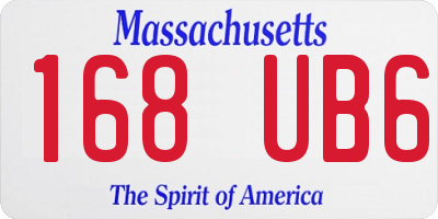 MA license plate 168UB6