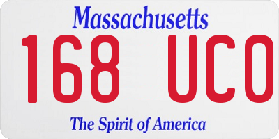 MA license plate 168UC0