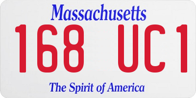 MA license plate 168UC1
