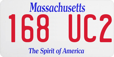 MA license plate 168UC2