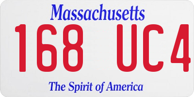 MA license plate 168UC4