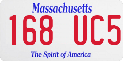MA license plate 168UC5