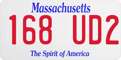 MA license plate 168UD2