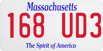 MA license plate 168UD3