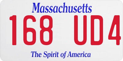 MA license plate 168UD4