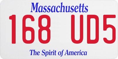 MA license plate 168UD5
