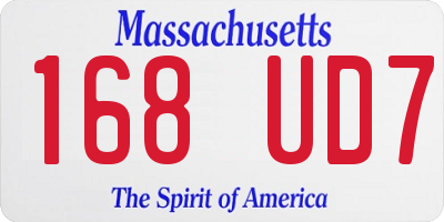 MA license plate 168UD7