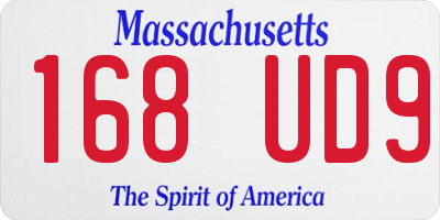 MA license plate 168UD9