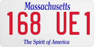 MA license plate 168UE1