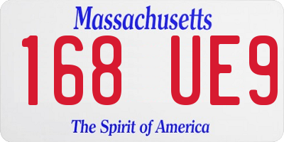 MA license plate 168UE9