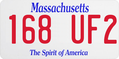 MA license plate 168UF2