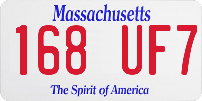 MA license plate 168UF7