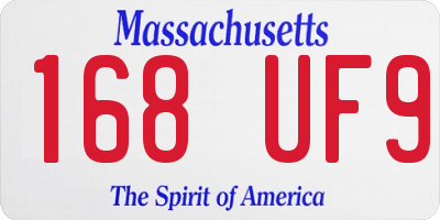 MA license plate 168UF9
