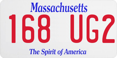 MA license plate 168UG2