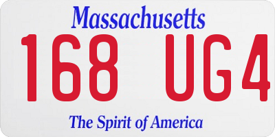 MA license plate 168UG4
