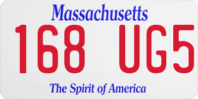 MA license plate 168UG5