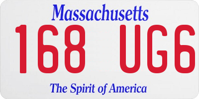 MA license plate 168UG6