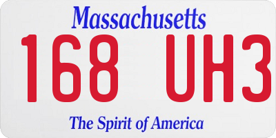 MA license plate 168UH3