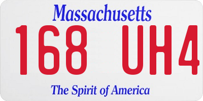 MA license plate 168UH4