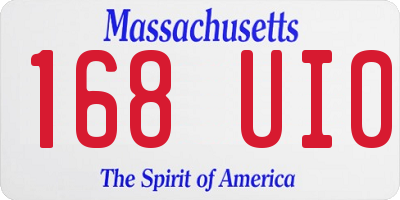 MA license plate 168UI0