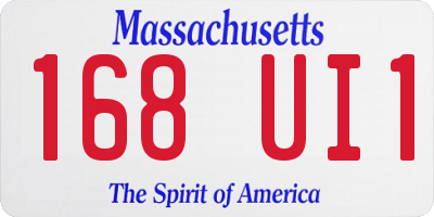 MA license plate 168UI1