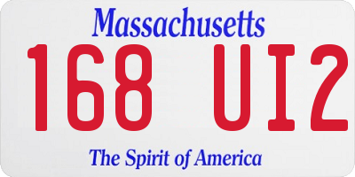 MA license plate 168UI2