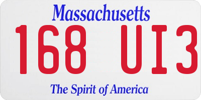 MA license plate 168UI3