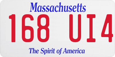 MA license plate 168UI4