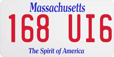 MA license plate 168UI6