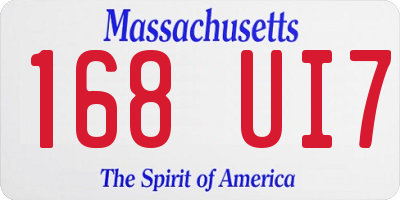 MA license plate 168UI7