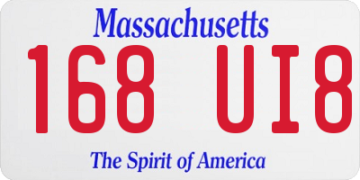 MA license plate 168UI8