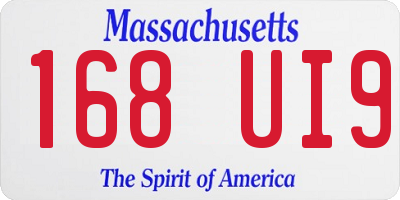 MA license plate 168UI9