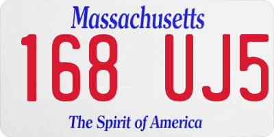 MA license plate 168UJ5