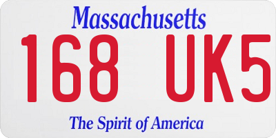 MA license plate 168UK5