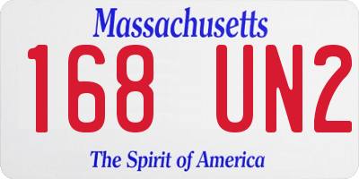MA license plate 168UN2