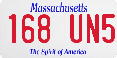 MA license plate 168UN5