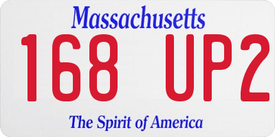 MA license plate 168UP2