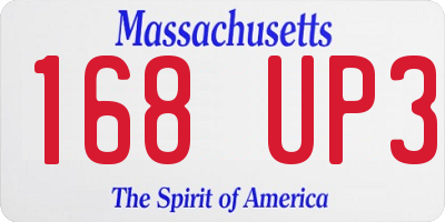 MA license plate 168UP3
